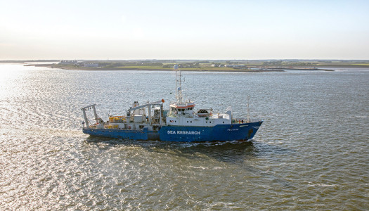 Research vessel Pelagia returning from an expedition